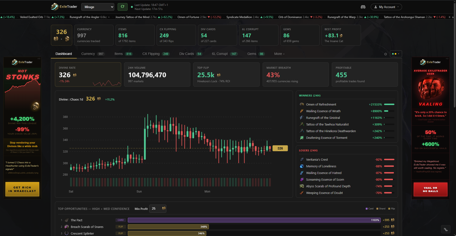 ExileTrader Dashboard